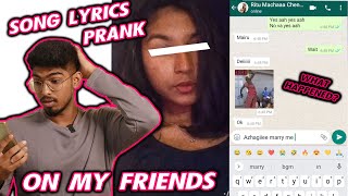 SONG LYRICS PRANK ON MY FRIENDS  Justbanana [upl. by Johannes]