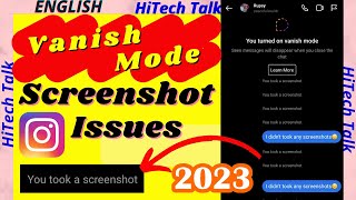 Instagram vanish mode Bug 2023  You took screenshots Instagram vanish mode glitch [upl. by Lachlan337]