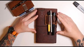 September Leather  Travellers Notebook One Month Of Usage [upl. by Ecnerolf]