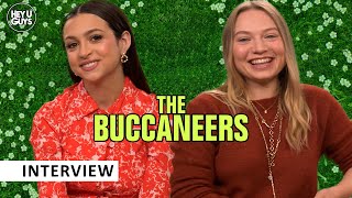 The Buccaneers Josie Totah amp Mia Threapleton on diving into character amp the Bridgerton comparison [upl. by Esinert]