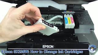 Epson SX235W How to ChangeReplace Ink Cartridges [upl. by Hurd]