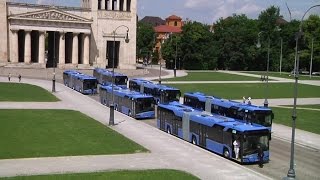 Neue Gelenkbusse  München rüstet öffentlichen Nahverkehr weiter auf [upl. by Notelrahc]