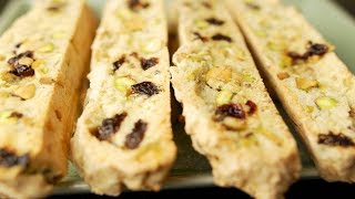 Cranberry Pistachio Biscotti Recipe Demonstration  Joyofbakingcom [upl. by Pavla498]