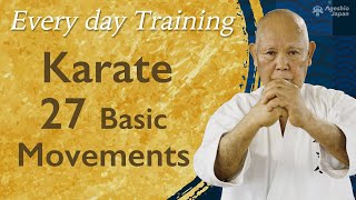 Karate 27 Basic Movements  Okinawan Karate  Every day Karate at Home  Ageshio Japan [upl. by Anyah]