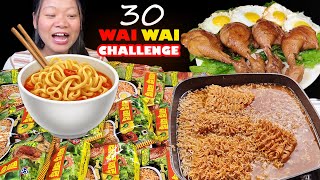 30 Wai Wai Noodles Challenge🤩With Chicken Adobo  Eating Noodles  Nepali Mukbang [upl. by Traci787]