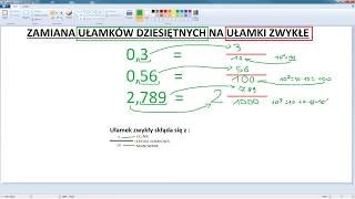 Jak zamienić ułamek dziesiętny na ułamek zwykły  przykłady  ForumWiedzy [upl. by Zingale557]