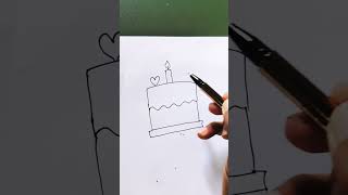 How to draw a cake step by step tutorial 🎂 cake drawing easy creativekidstuff shorts learnforkids [upl. by Mcquillin]