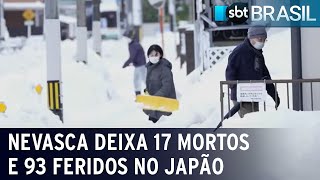 Nevasca deixa 17 mortos e 93 feridos no Japão  SBT Brasil 261222 [upl. by Lejeune]