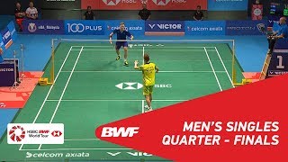 MS  Viktor AXELSEN DEN 1 vs LEE Chong Wei MAS 7  BWF 2018 [upl. by Layor]