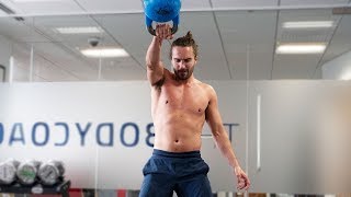 15 Minute Full Body Kettlebell Fat Burner  The Body Coach [upl. by Darsie]