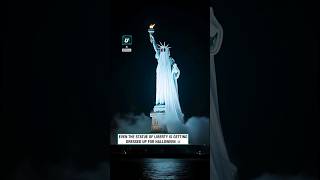 The Statue of Liberty is ready for halloween 😅👻 usa viralvideo [upl. by Araht]