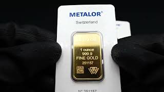 Metalor 1oz amp 10g Gold Minted Bars [upl. by Odrawde]