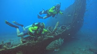 Key Largo Wreck scuba dive with sharks and Jesus [upl. by Etnahsal]