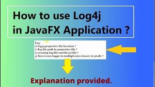 How to use Log4j in JavaFX Application [upl. by Snyder684]