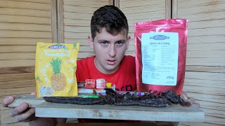 SouthAfrican MUKBANG  Biltong Fizzer Candy Champion amp Droewors  🇿🇦 [upl. by Anida]