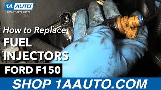 How To Replace Fuel Injectors 9704 Ford F150 [upl. by Ikik19]