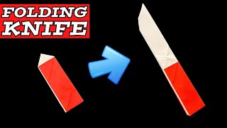 How to Make a Folding Paper Knife  Origami Pocket Knife Tutorial [upl. by Auahsoj]