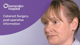 Cataract Surgery post operative information at Benenden Hospital [upl. by Adnilre]