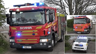 Scunthorpe Double Pump amp Water Rescue Boat Unit Responding  Humberside Fire amp Rescue Service [upl. by Aneehta]