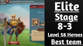 Lords mobile Elite stage 83 F2p best team With level 58 heroes [upl. by Annis634]