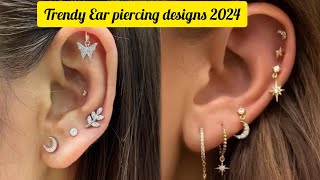 Trendy Ear piercings Designs  2024 designs  Ear Piercing [upl. by Reyotal]