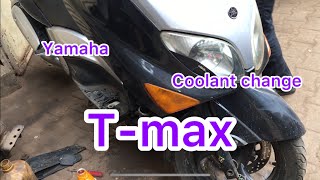 Coolant change  Yamaha T max 500  how to change coolant for Yamaha T max 500 [upl. by Hajile]