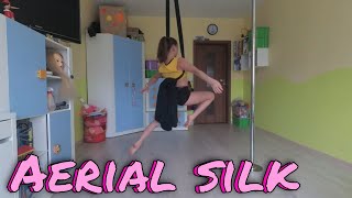 Aerial Silk  basic poses moves 1 [upl. by Airaet436]