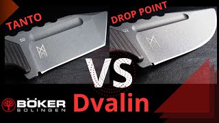 BOKERMesser Dvalin Tanto VS Drop point [upl. by Nnairam]