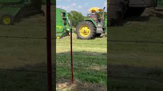 Amish Baling Hay Amish fast work amazing farmlife viral walkerfarmfam [upl. by Danziger327]