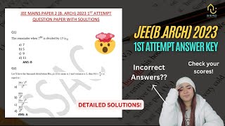 JEE Paper 2 BArch 2023 Question paper with solutions [upl. by Dronel]