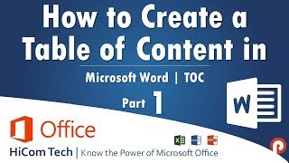 How to Create a Table of Content in Microsoft Word  TOC  Part 1  Prabas MS Office [upl. by Orville253]