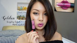 Swatch Golden Rose Longstay Liquid Matte Lipstick Kissproof [upl. by Nwahsit]