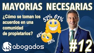 12 ⚠️ Como se toman los acuerdos en una comunidad propietarios 🗳️Mayorías Necesarias  LBS Abogados [upl. by Allerbag]