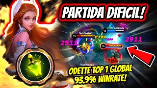 ¡PARTIDA EXTREMADAMENTE DIFICIL ODETTE TOP 1 GLOBAL 939 WINRATE  MOBILE LEGENDS [upl. by Dressel]