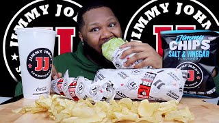 JIMMY JOHNS GIANT 16quot GARGANTUAN UNWICH MUKBANG BIG BITES  FLAVASBYDAMEDASH [upl. by Eiclek]