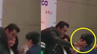 Salman Khans CUTE Moments Little FAN At Dabangg Tour London 2017 [upl. by Caplan]