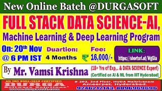 FULL STACK DATA SCIENCE Online Training  DURGASOFT [upl. by Eilraep21]