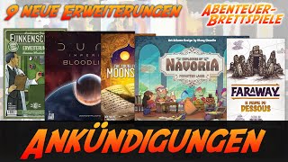 Faraway Dune Imperium Arche Nova Navoria  9 neue BrettspieleErweiterungen angekündigt [upl. by Lerraj783]