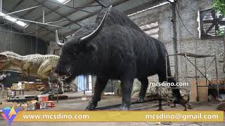 AFB002Giant Animatronic Ice Age Bison latifrons [upl. by Mandelbaum]