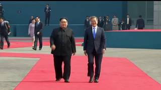 KIM JONG UN AND MOON JAEIN MEET FOR INTERKOREAN SUMMIT [upl. by Moira]