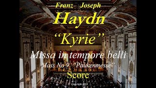 Haydn  Missa In Tempore Belli  Paukenmesse  1 Kyrie  Score [upl. by Grossman]