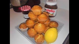 Muffins au Citron fourrés au Chocolat et à la Confiture  مافين مع الشوكولاته والمربى [upl. by Eylatan]