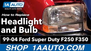 How to Replace Headlights 9904 Ford F250 Super Duty [upl. by Leila]