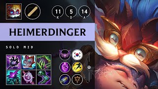 Heimerdinger Mid vs Vladimir Rampage  KR Master Patch 1416 [upl. by Noelle255]