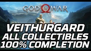 God of War Veithurgard  All Collectibles Ravens Chests Lore Markers Nornir Chest Favour [upl. by Eifos]