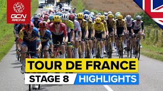 Uphill Finish Sees Strong Sprinters Battle It Out  Tour De France 2023 Highlights  Stage 8 [upl. by Aynwad]