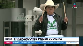 Trabajadores del poder judicial toman la caseta MéxicoCuernavaca  Noticias con Crystal Mendivil [upl. by Carmine]