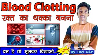 Blood clottting in hindi  रक्त का थक्का जमना  Blood Coagulation  biology [upl. by Inami860]