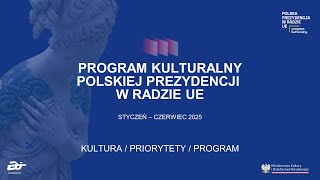 Konferencja prasowa Program kulturalny polskiej prezydencji w Radzie UE [upl. by Rovaert]