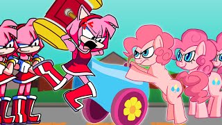 Amy VS Pinkie Pie  Blockhead Song  FNF Animation [upl. by Mathian]